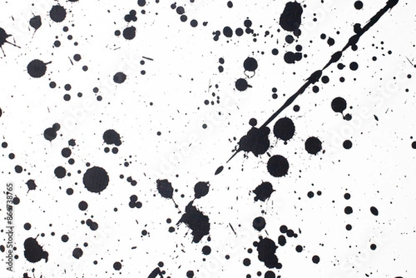 Fototapeta black ink splatter splash liquid paint brush texture background