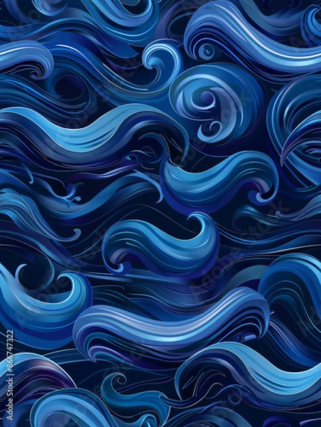 Fototapeta Abstract background with seamless stylized wave pattern
