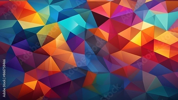 Fototapeta An abstract pattern of colorful geometric shapes