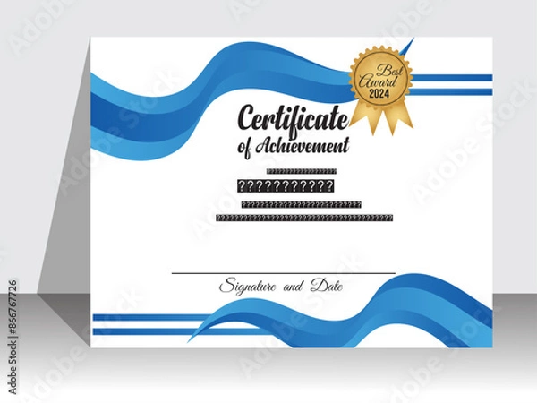 Obraz Modern and elegant certificate design template