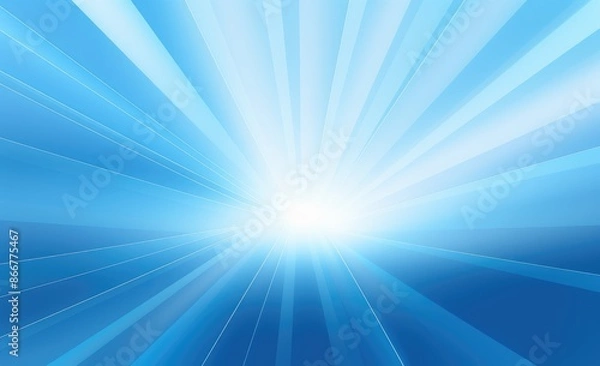 Fototapeta Abstract blue background with rays and beams. Vector illustration for your design