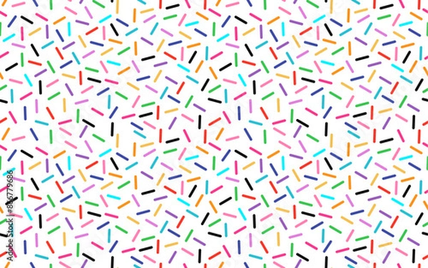 Fototapeta Colorful grains groovy abstract donut sweet confetti seamless pattern geometric creative germs sprinkle rainbow birthday party pastry glaze ice cream dessert decoration celebration texture