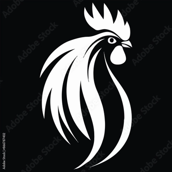 Obraz Chicken vector on a white background