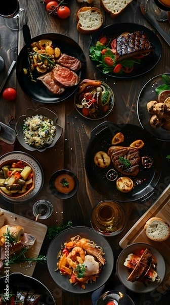 Fototapeta Embark a culinary adventure with tantalizing images of gourmet cuisine exotic dishes and culinary delights from around the world satisfying the palate and tantalizing the senses