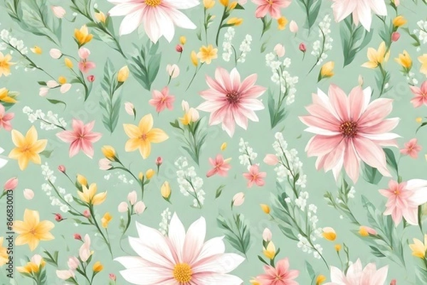 Fototapeta Spring template with beautiful flower.