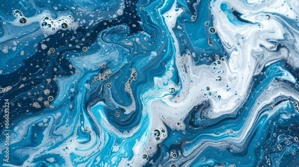 Obraz Swirling Blue Ocean Textures from Above