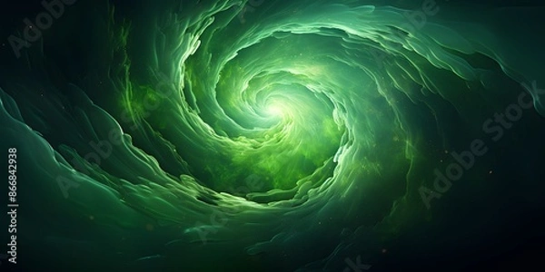 Fototapeta Abstract Green Light Streaks Energy and Motion, High-speed green light burst, abstract representation of motion and energy