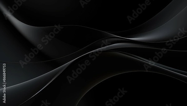 Fototapeta Abstract black wavy background. 3d rendering, 3d illustration.