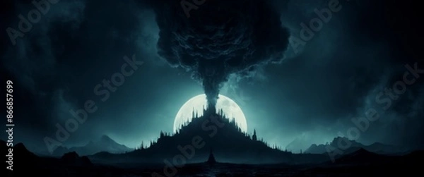 Obraz Real smoke exploding outwards Epic cinematic scene a shockwave o