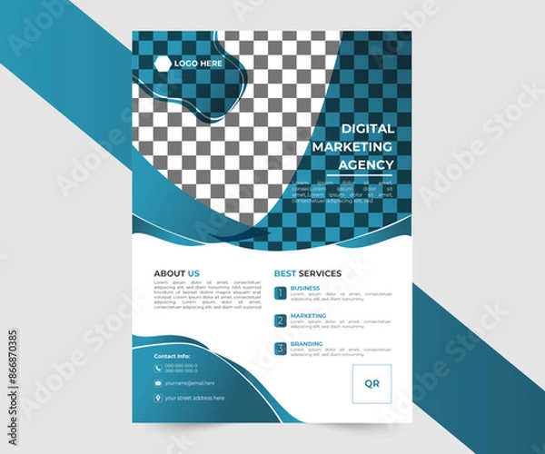 Fototapeta Business flayer form template. modern flayer template. professional flayer design.