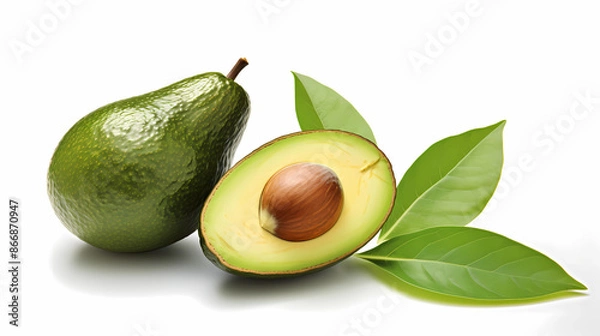 Obraz avocado isolated on white background