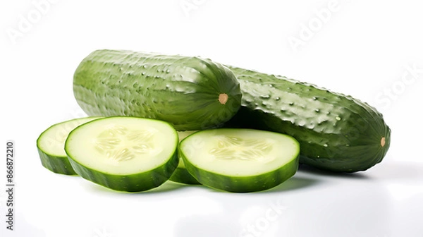 Obraz cucumber on white background