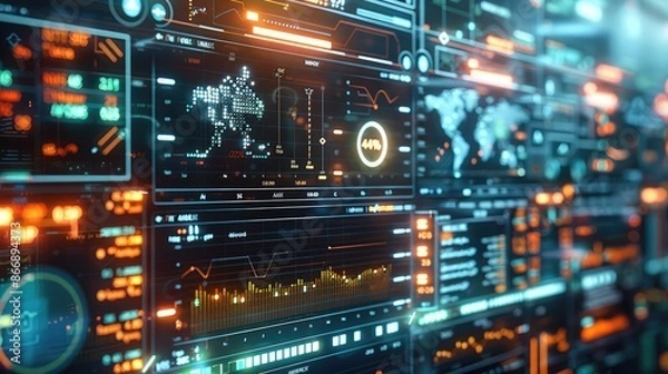 Obraz High-tech statistics chart technology future high quality. Generative AI.