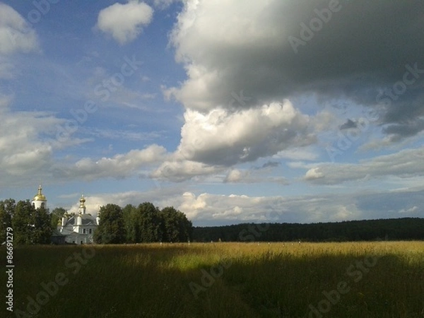 Obraz Orthodox temple at the field