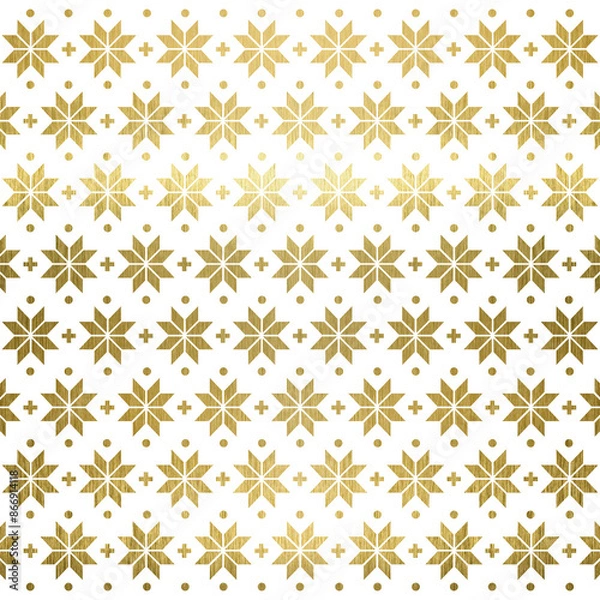 Fototapeta Golden Christmas Pattern Background