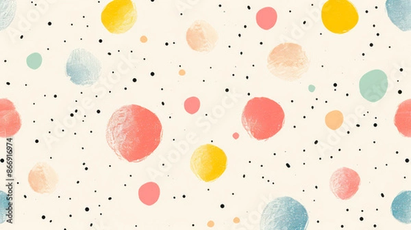 Obraz Minimalist dot vector pattern for kids in subtle colors