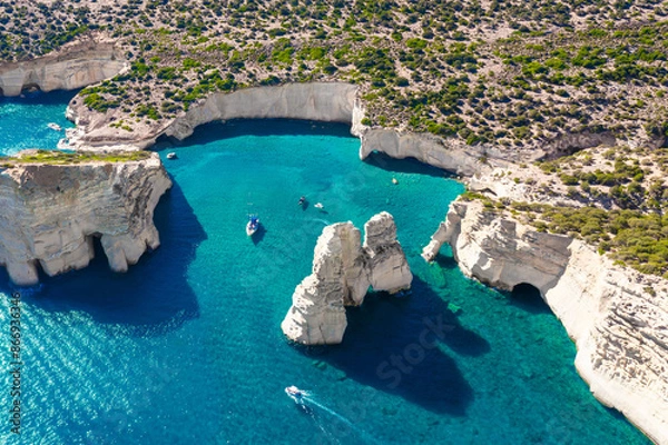 Obraz Panoramic view of Kleftiko Bay, Milos island, Cyclades, Greece
