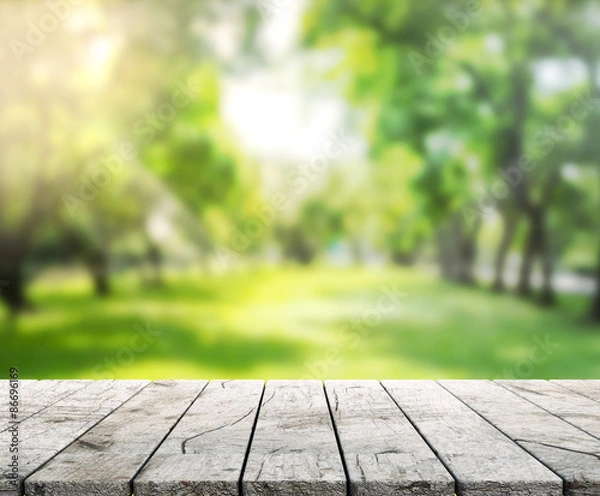 Fototapeta Table Top And Blur Nature the Background