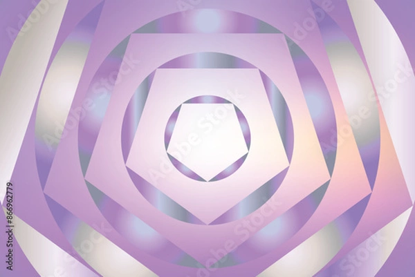 Obraz geometric purple abstract pattern background with concentric shapes and soft gradients, ideal for modern design projects.
