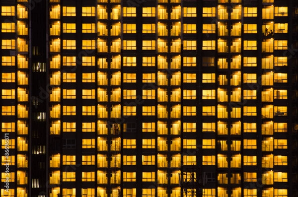 Fototapeta Pattern of Warm night light from window