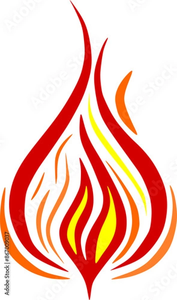 Obraz a red fire isolated on white