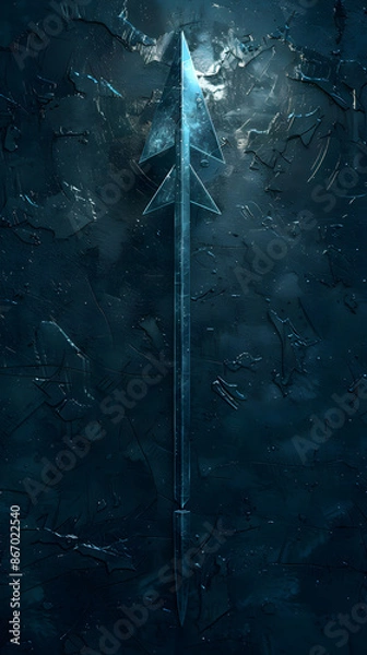 Fototapeta Sleek Metallic Arrow Pointing Upward: Symbolizing Progress, Direction, and Innovation in a Modern Setting