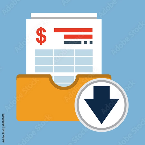 Fototapeta Invoice Archive.Vector Flat Icon
