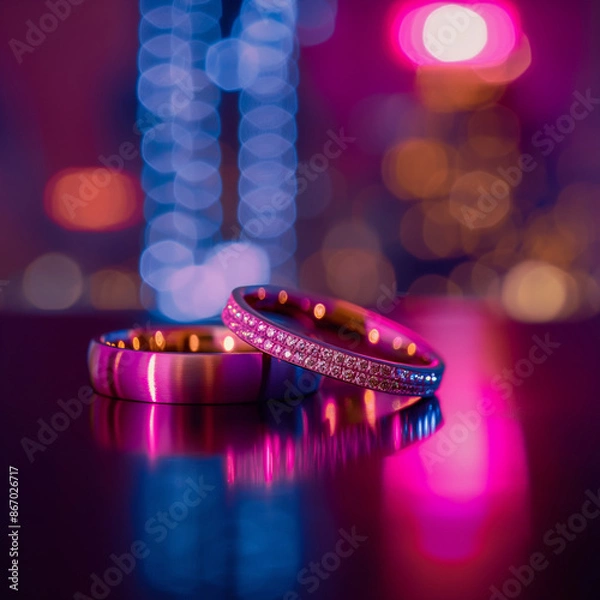 Fototapeta Neon Ring Bokah