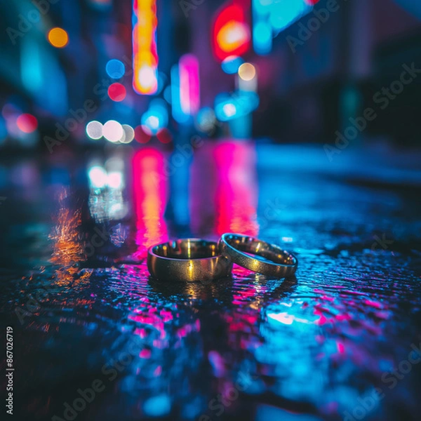 Obraz Neon Gold Ring