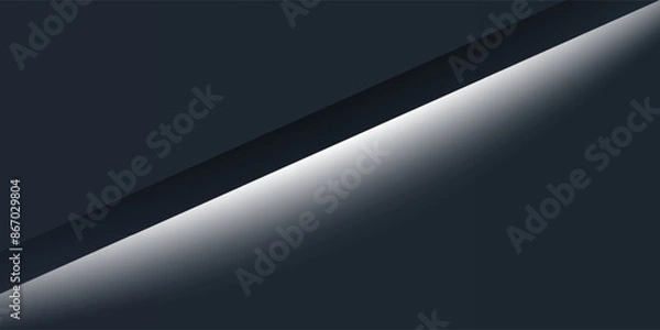 Fototapeta Abstract 3d background with black paper layers. Vector geometric illustration of carbon sliced shapes. Graphic design element. Minimal design. Decoration for business presentation simple