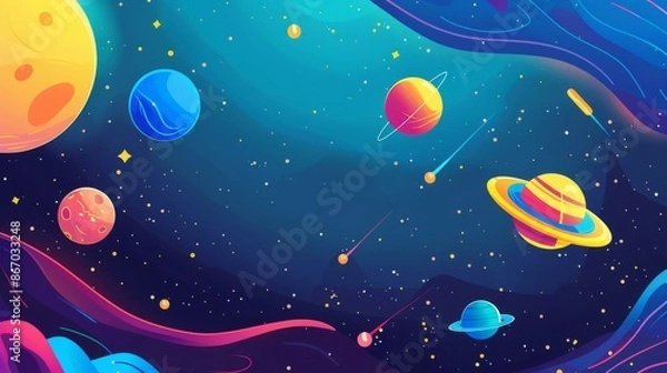 Obraz Cosmic Dreams: A Vivid Illustration of Space
