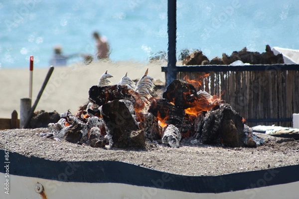 Fototapeta Espetos en el mar