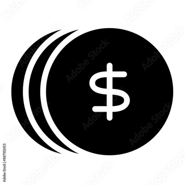 Obraz dollar sign icon on button