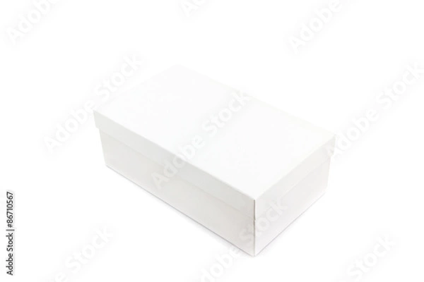 Fototapeta White shoe box on white background.