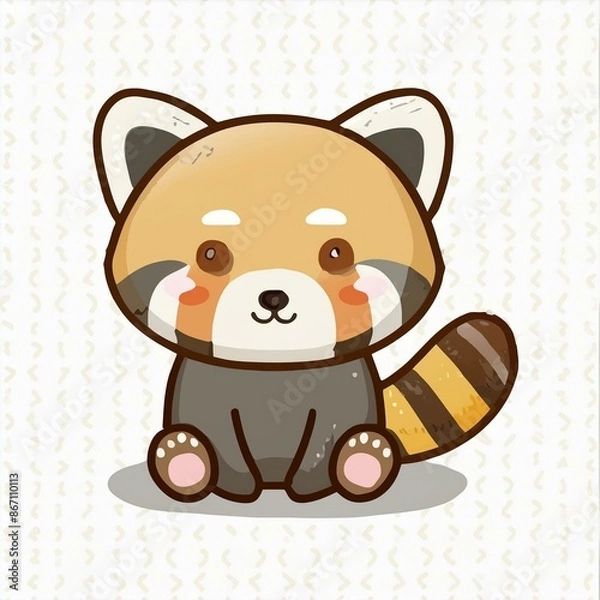 Obraz レッサーパンダ　イラスト　アイコン