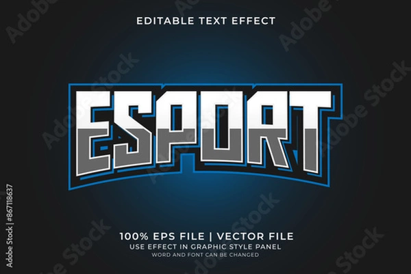 Obraz Text effect E-sport editable vector, e-sport emblem