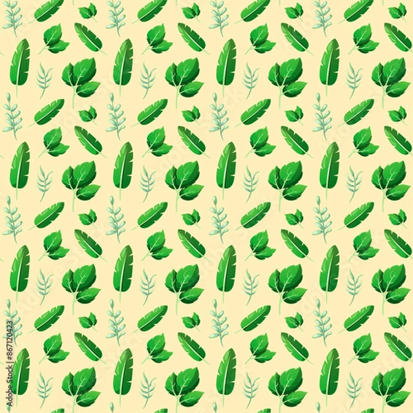Obraz various summer leaf pattern illustration