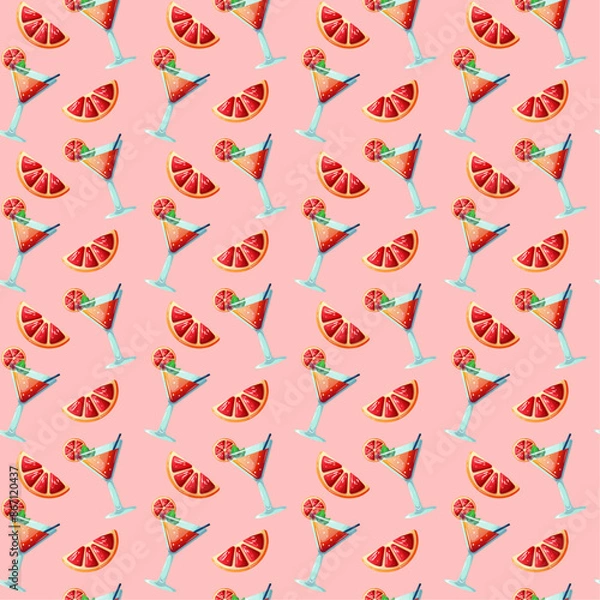 Obraz fresh summer drink pattern illustration
