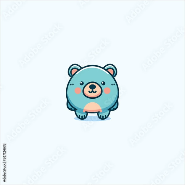 Fototapeta blue bear logo