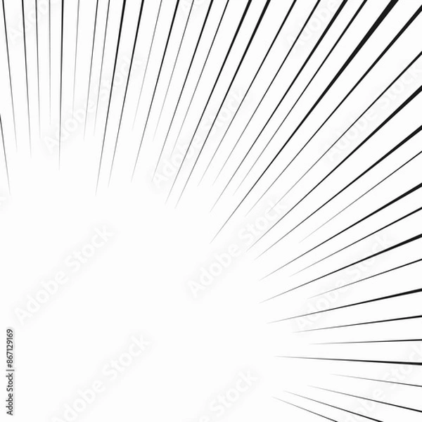 Fototapeta 黒い集中線の角下スクエアフレーム背景