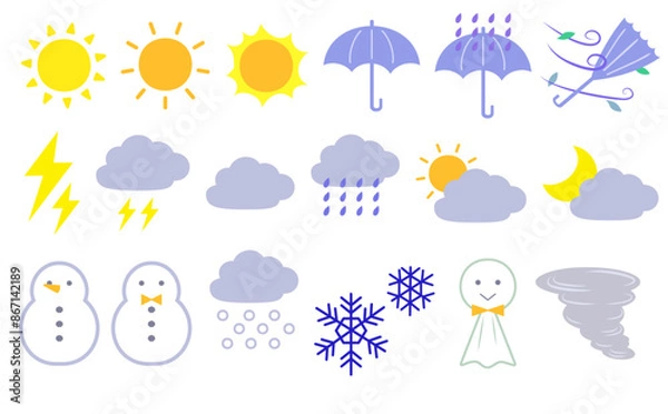 Obraz 天気手書風イラスト