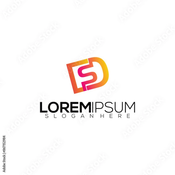 Fototapeta logo illustration initial letter vector full color