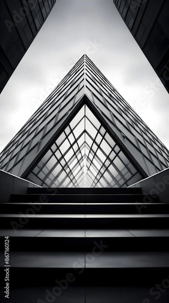 Obraz Striking Triangular Abstract Architecture Reaching Towards the Sky