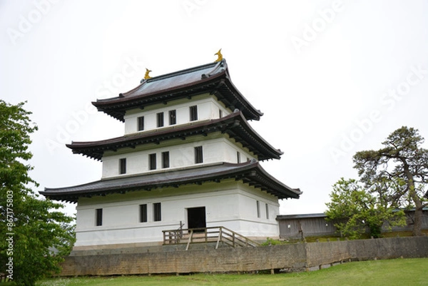 Fototapeta 北海道　松前城　天守