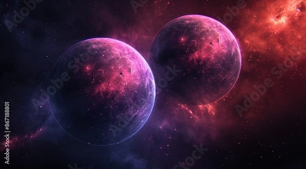 Fototapeta planet and galaxy