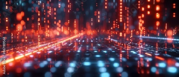 Fototapeta AI creating unique soundtracks for films and games, AI music generation, cinematic audio storytelling