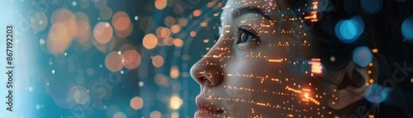 Fototapeta AI-driven language learning app providing real-time feedback, Language learning AI, NLP and education