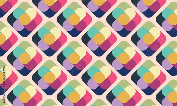 Obraz Colorful Fusion Overlapping Shapes Pattern