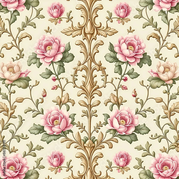 Fototapeta seamless pattern with roses