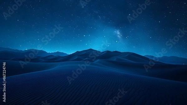 Fototapeta Enhance your screen with the allure of our desert night wallpapers., clean background, Photo stock style, clean background, no copyrighted logo, no letters